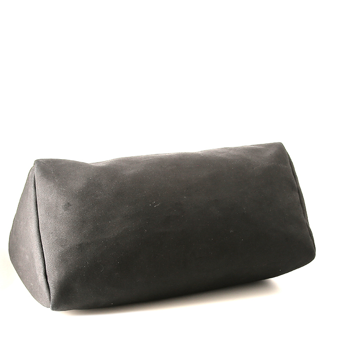 Bolsa de viaje Hermes Herbag en lona negra y cuero negro - Detail D5