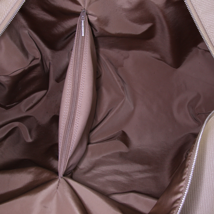 Louis Vuitton Attaquant weekend bag in grey canvas and natural leather - Detail D2
