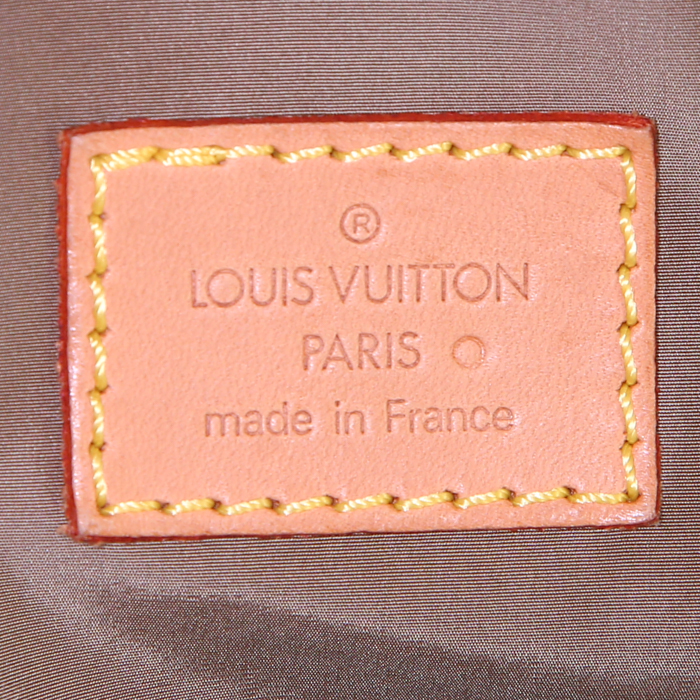Louis Vuitton Attaquant weekend bag in grey canvas and natural leather - Detail D3
