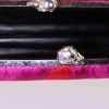 Pochette da sera Alexander McQueen Skull in seta rosa a fiori - Detail D2 thumbnail