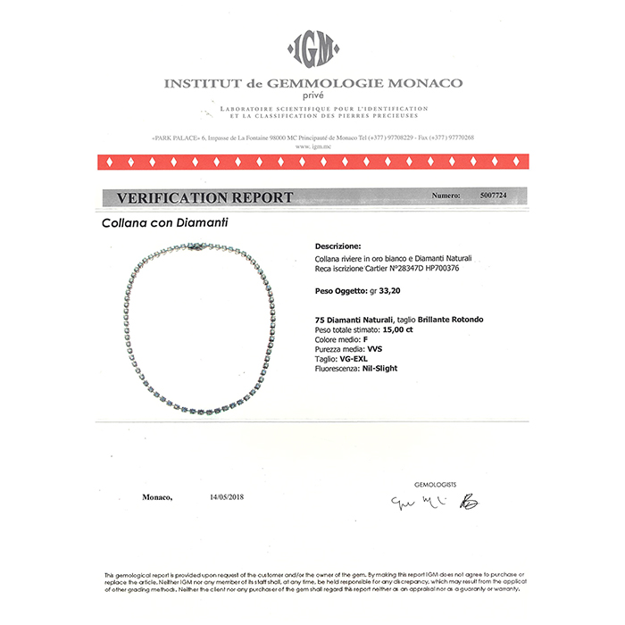 Cartier Lignes Essentielles necklace in white gold and 15 carats of diamonds - Detail D2