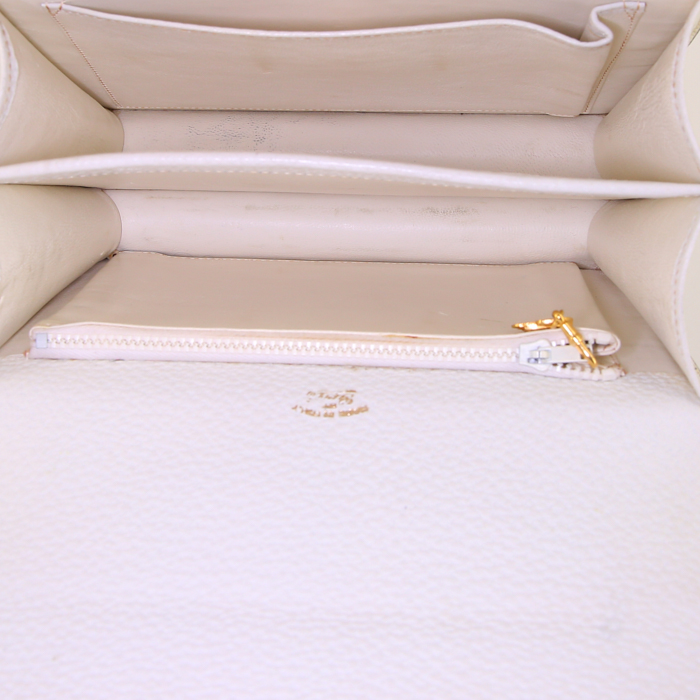 Gucci Gucci Vintage handbag in white grained leather - Detail D2