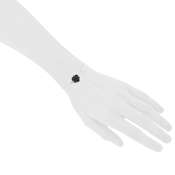 Chanel Camelia bracelet in onyx,  white gold and diamonds - Detail D1