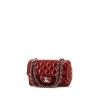 Chanel Mini Timeless handbag in burgundy patent quilted leather - 00pp thumbnail