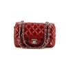 Chanel Mini Timeless handbag in burgundy patent quilted leather - 360 thumbnail