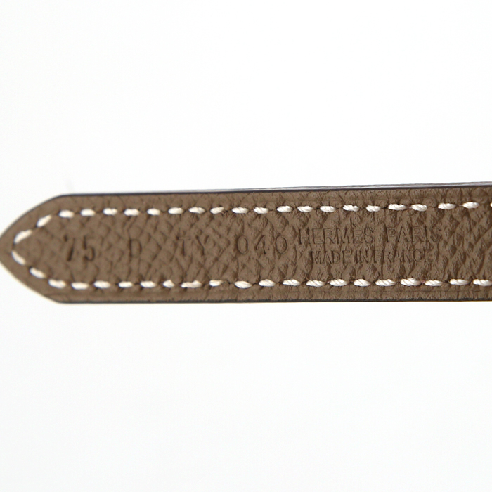 Ceinture Hermès Gamma en cuir epsom étoupe - Detail D1