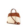 Hermes Bolide 37 cm handbag in beige canvas and brown Barenia leather - 00pp thumbnail