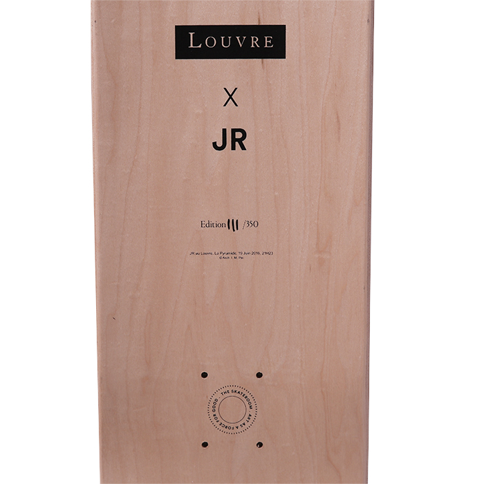 JR x The Skateroom, "La pyramide, 19 juin 2016", triptyque de skateboards sérigraphiés, numérotés et estampillés, certificat d'authenticité, de  2019