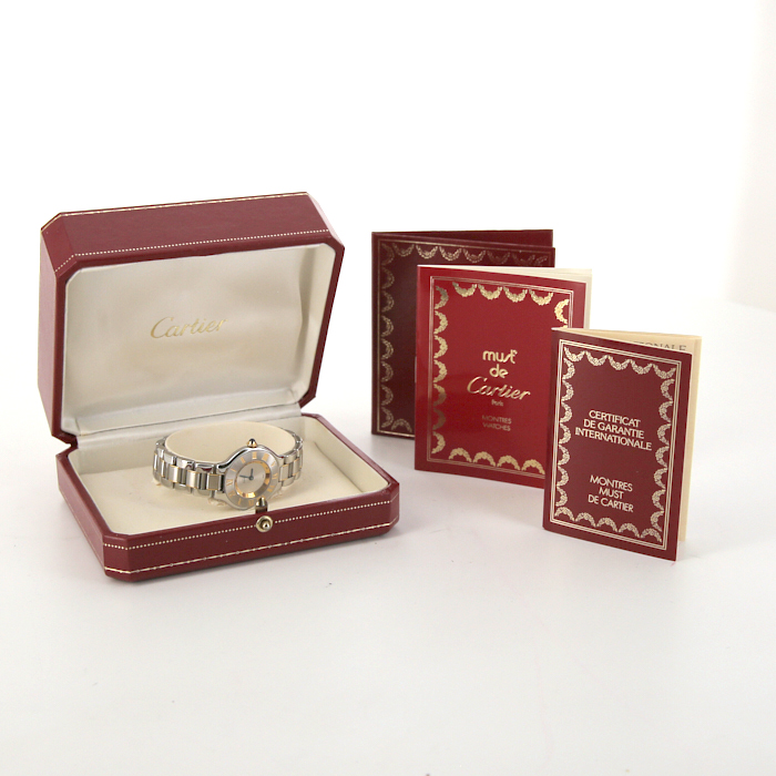 Cartier Must 21 watch in gold and stainless steel Circa  1996 - Detail D2