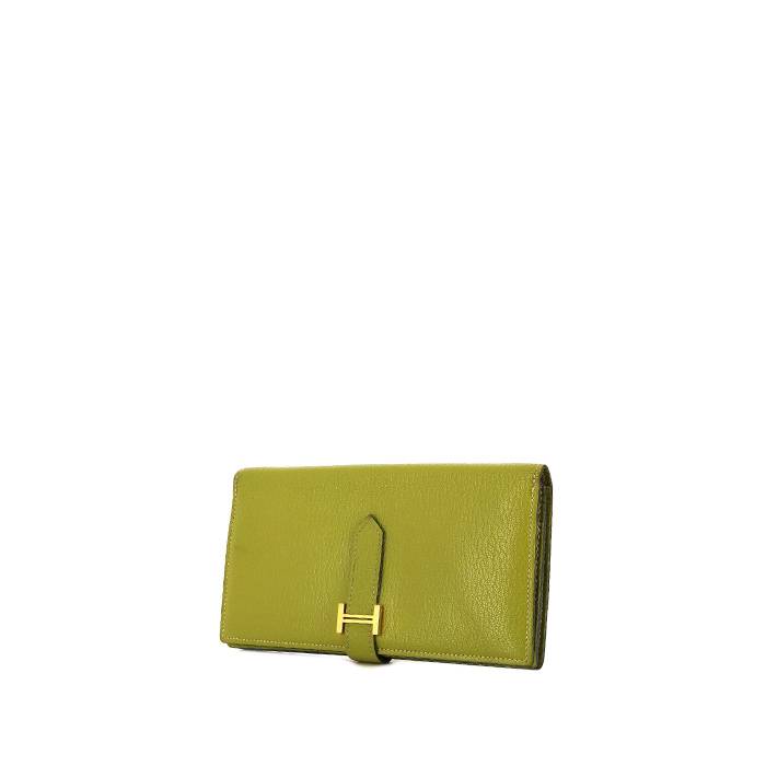 Hermès Béarn wallet in green Chartreuse goat - 00pp