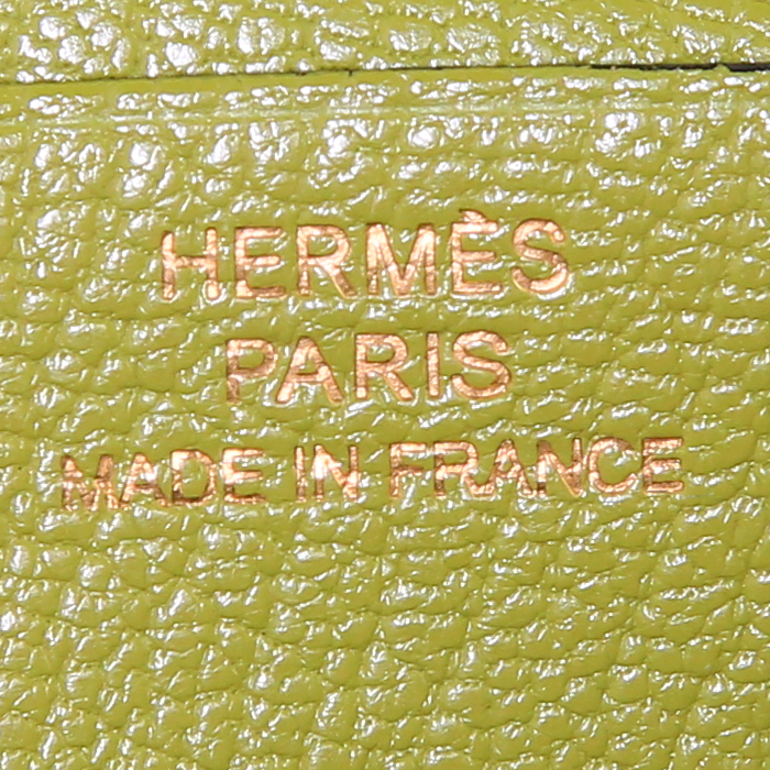 Billetera Hermès Béarn en cabra verde Chartreuse - Detail D3
