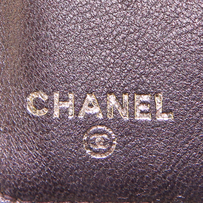 Portafogli Chanel Camelia - Wallet in pelle nera a fiori - Detail D3