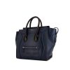 Celine Luggage Mini handbag in blue and black leather - 00pp thumbnail