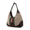 Gucci Jackie handbag in brown monogram canvas and black suede - 00pp thumbnail