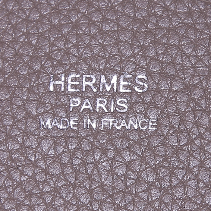 Bolso de mano Hermes Picotin modelo pequeño en cuero togo marrón etoupe - Detail D3