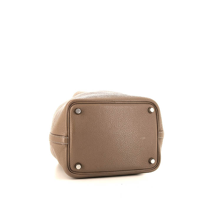 Borsa Hermes Picotin modello piccolo in pelle togo etoupe - Detail D4