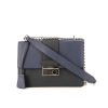 Prada handbag in black and blue leather saffiano - 360 thumbnail