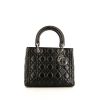 Borsa Dior Lady Dior modello medio in pelle cannage nera - 360 thumbnail