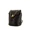 Chanel Sac à dos backpack in black quilted leather - 00pp thumbnail