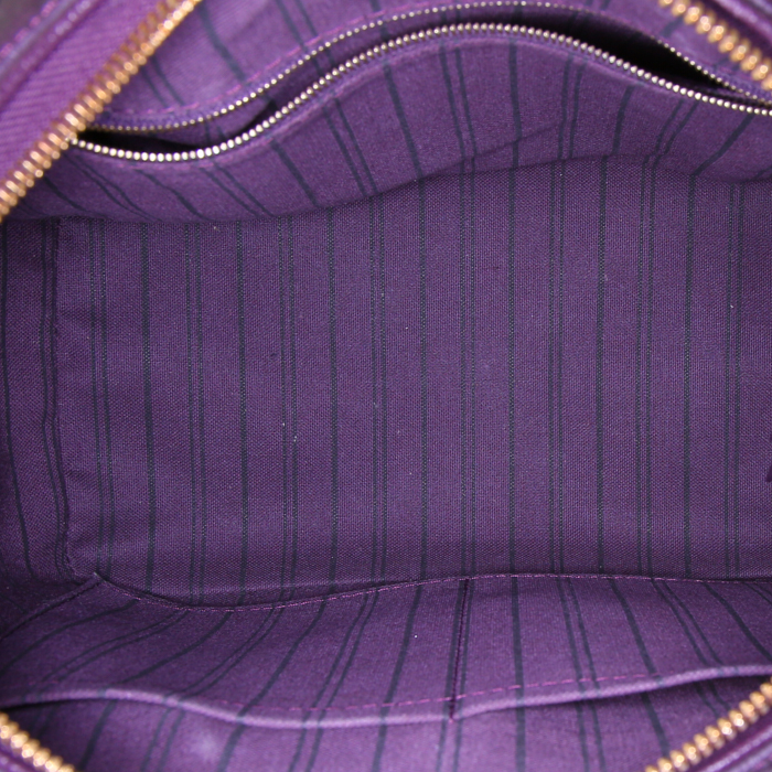Borsa a tracolla Louis Vuitton Speedy 25 cm in pelle monogram con stampa viola - Detail D3