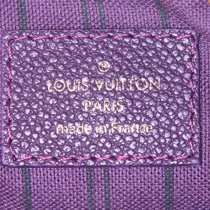 Bolso bandolera Louis Vuitton Speedy 25 cm en cuero monogram huella violeta - Detail D4