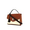 Louis Vuitton Lockme shoulder bag in brown, black and white grained leather - 00pp thumbnail