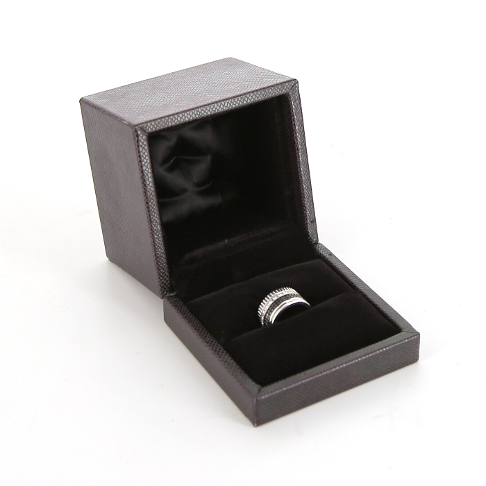 Bague Boucheron Quatre Black Edition grand modèle en or blanc,  diamants et PVD noir - Detail D2