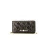 Miu Miu Iconic Crystal handbag/clutch in black quilted leather - 360 thumbnail