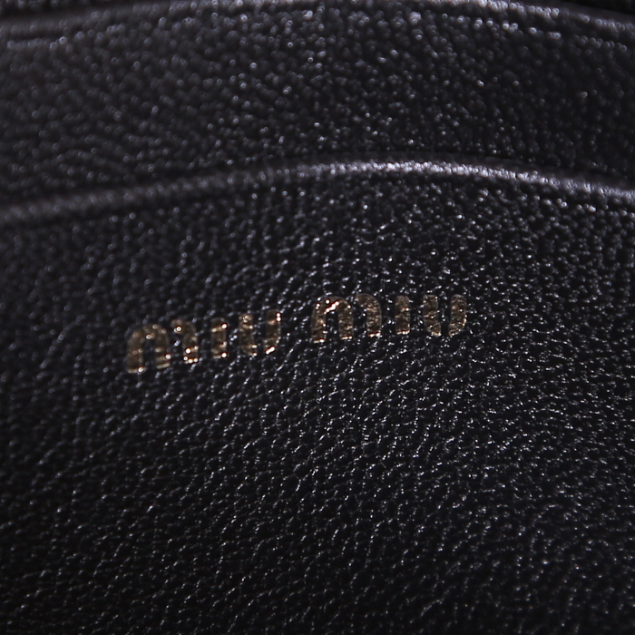 Bolso/bolsito Miu Miu Iconic Crystal en cuero acolchado negro - Detail D4