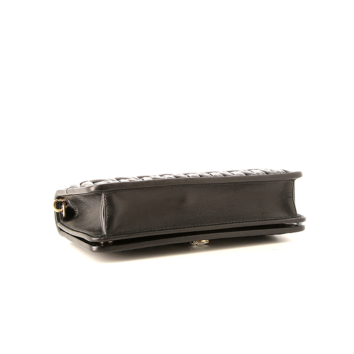 Miu Miu Iconic Crystal handbag/clutch in black quilted leather - Detail D5