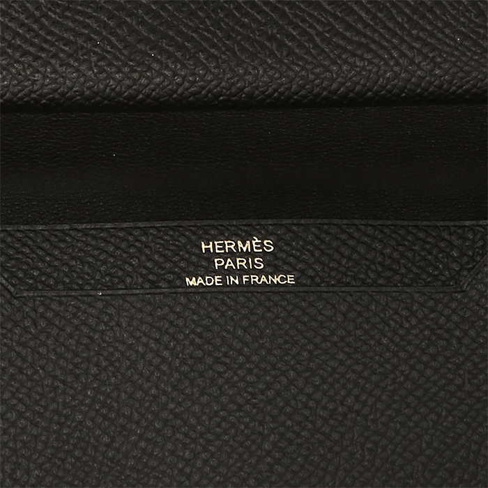 Hermès Béarn mini wallet in black epsom leather - Detail D2