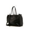Balenciaga Papier shopping bag in black leather - 00pp thumbnail