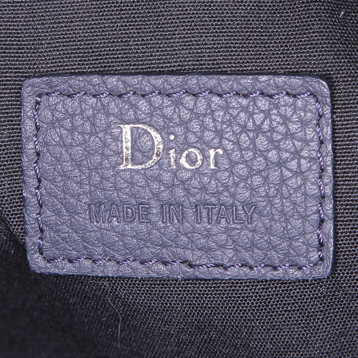 Borsa a tracolla Dior Roller in pelle martellata blu - Detail D3