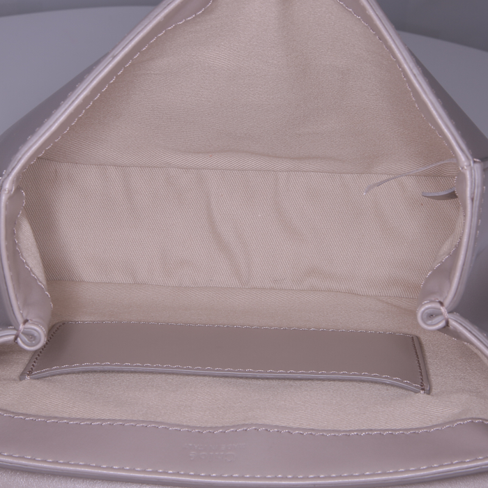 Borsa a tracolla Chloé C in pelle grigia - Detail D4