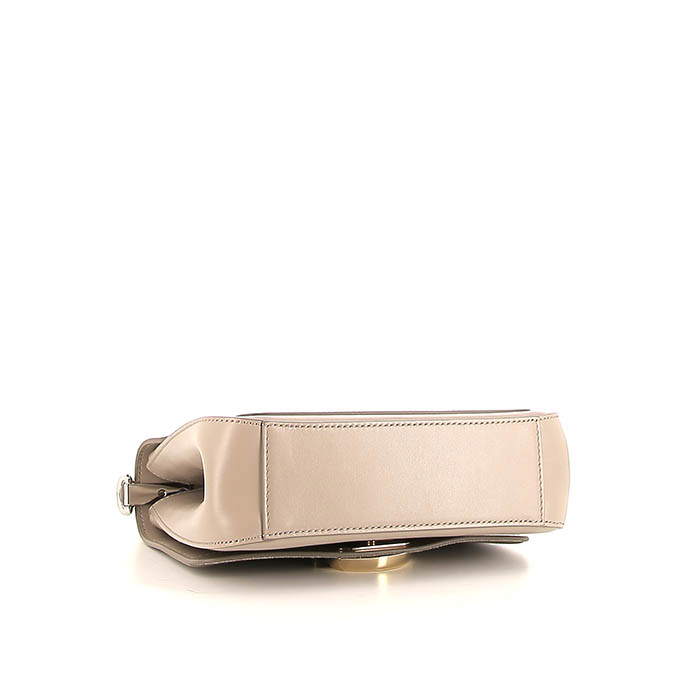 Sac bandoulière Chloé C en cuir gris - Detail D5