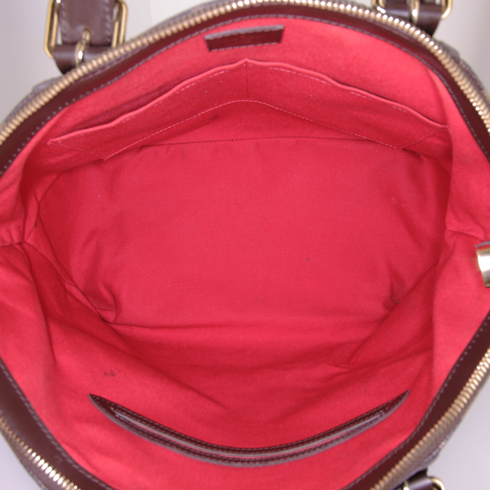 Louis Vuitton Tivoli handbag in ebene damier canvas and brown leather - Detail D2