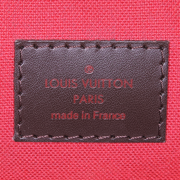 Louis Vuitton Tivoli handbag in ebene damier canvas and brown leather - Detail D3