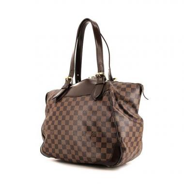Louis Vuitton Tivoli handbag in ebene damier canvas and brown leather