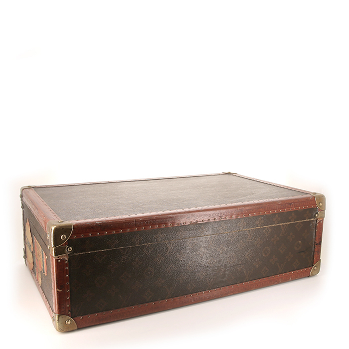 Louis Vuitton Alzer 55 suitcase in brown monogram canvas and brown lozine (vulcanised fibre) - Detail D5
