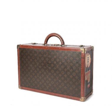 Louis Vuitton Alzer 55 suitcase in brown monogram canvas and brown lozine (vulcanised fibre)