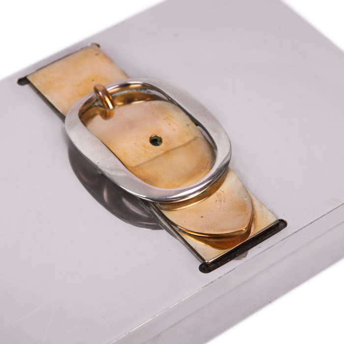 Hermès, "Loop" card box, in silver-plated and gold-plated metal, signed, from the 1980's - Detail D2