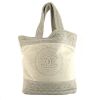 Chanel Grand Shopping shopping bag in grey terry fabric - 360 thumbnail
