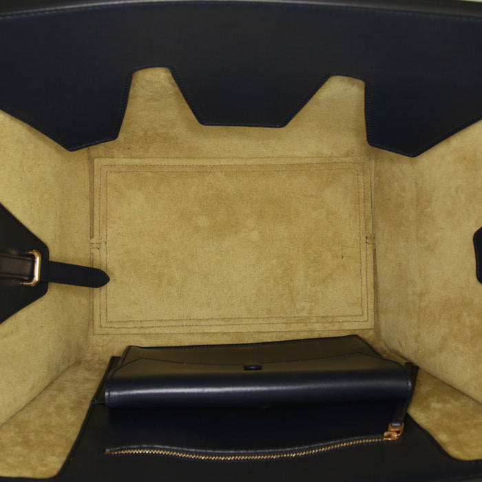 Celine Tie Bag medium model handbag in blue leather - Detail D2