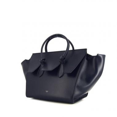 Sac à main Celine Tie Bag moyen modèle en cuir bleu