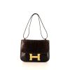 Hermes Constance handbag in brown crocodile - 360 thumbnail