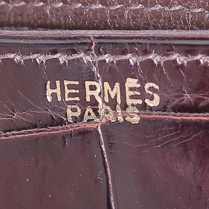 Borsa Hermes Constance in coccodrillo marrone - Detail D4