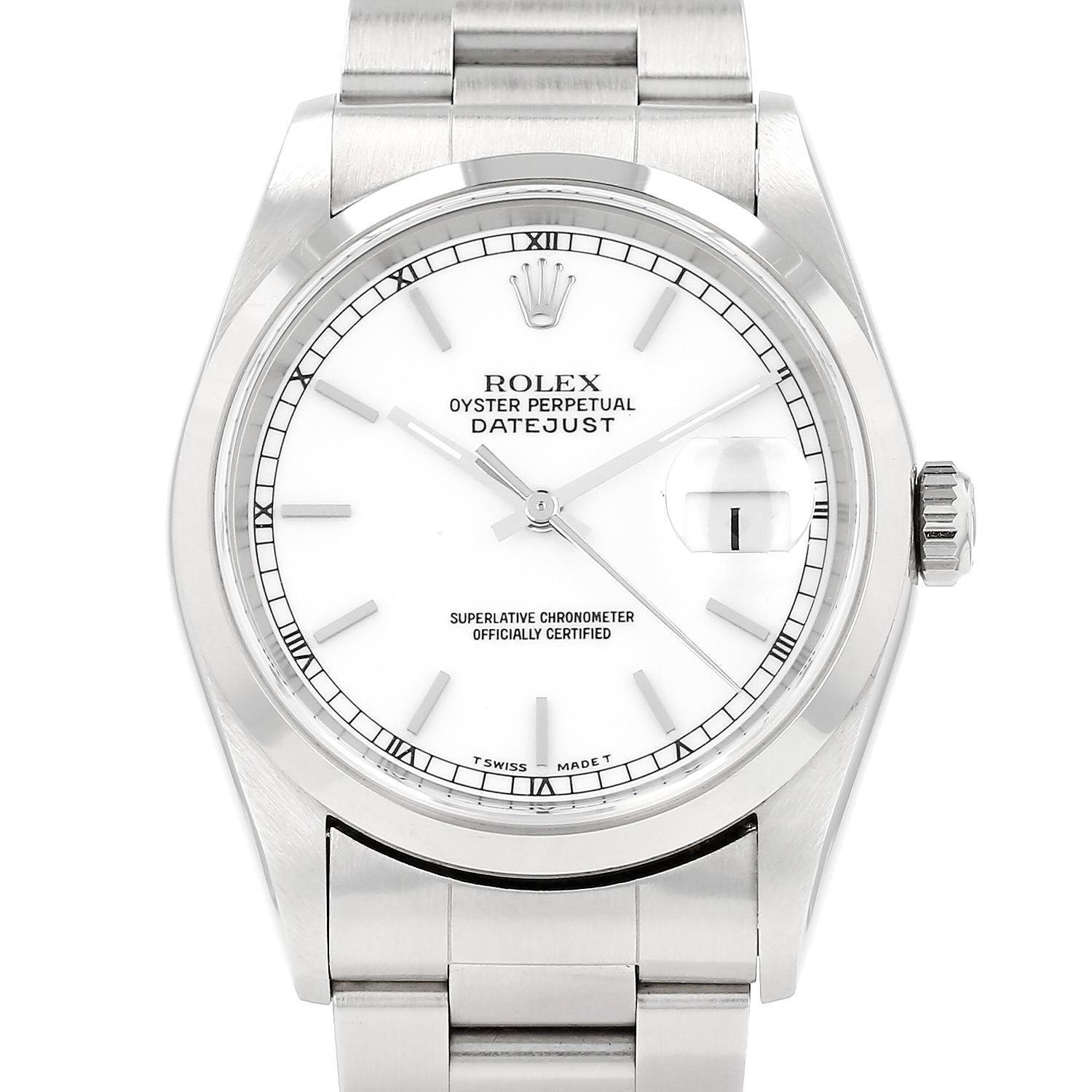 Montre Rolex Datejust en acier Ref: Rolex - 16200 Vers 1999 Montre Rolex Datejust en acier Ref: Rolex - 16200 Vers 1999