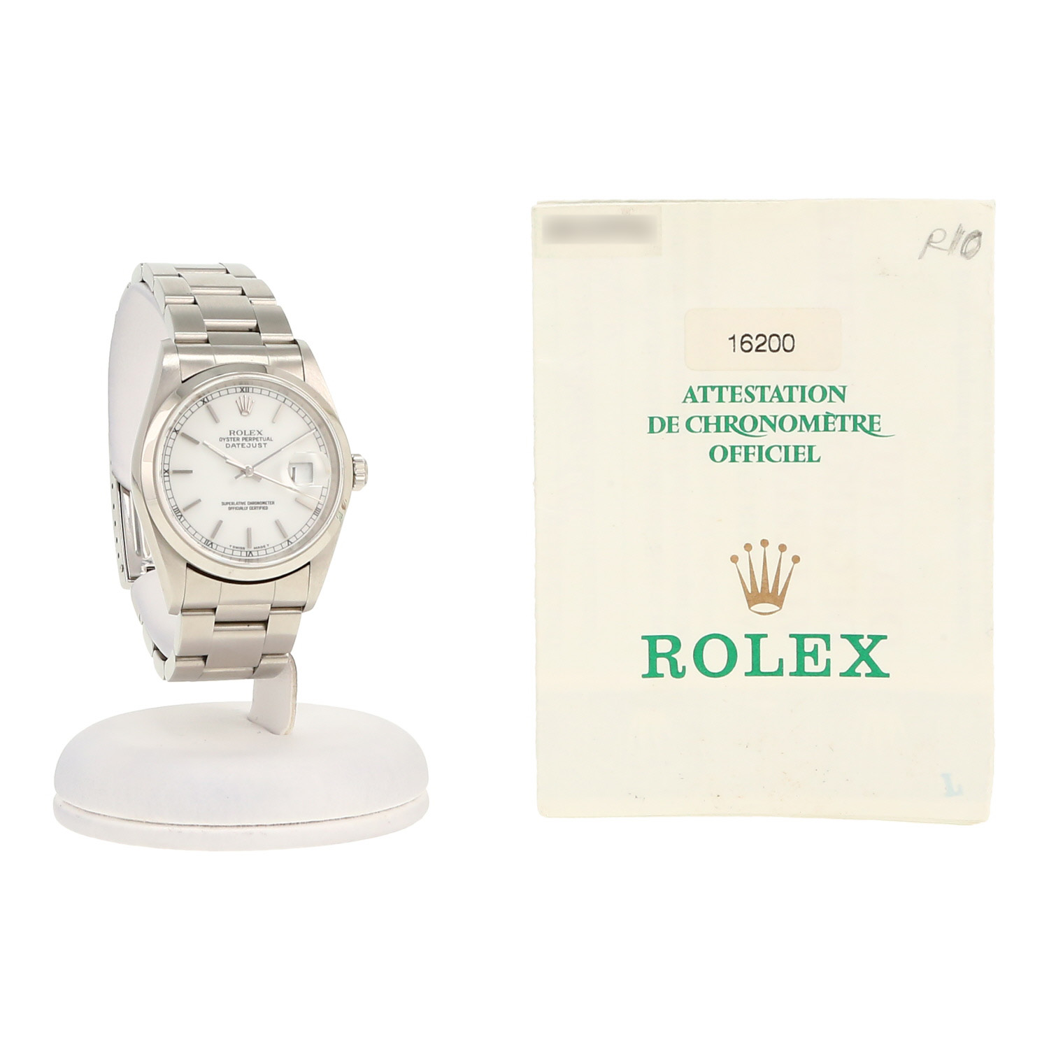 Montre Rolex Datejust en acier Ref: Rolex - 16200  Vers 1999
