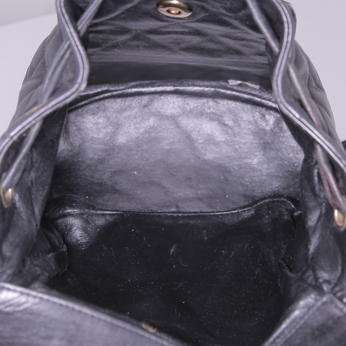 Zaino Chanel Sac à dos in pelle trapuntata nera - Detail D2