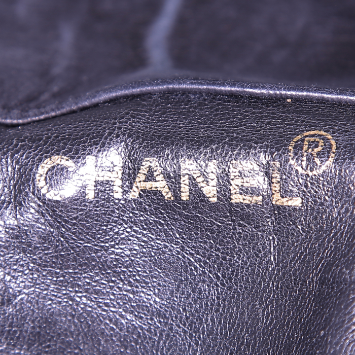 Chanel Sac à dos backpack in black quilted leather - Detail D3